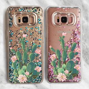 Prickly Pear Cactus Glitter Samsung Galaxy Phone Case