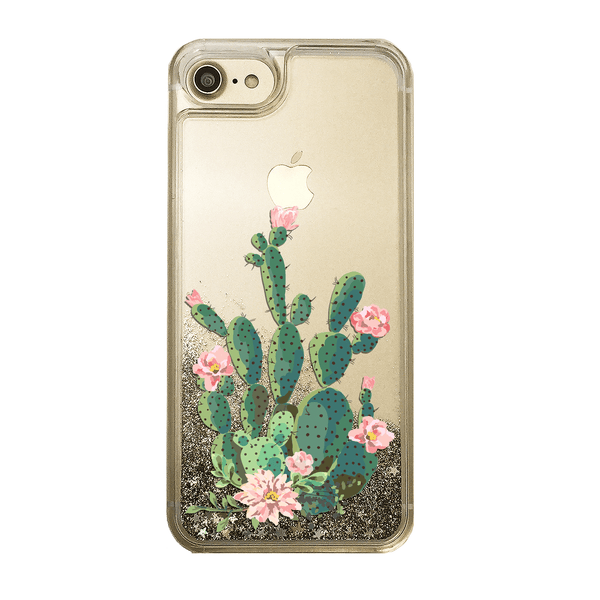 Prickly Pear Cactus - Gold Glitter Phone Case