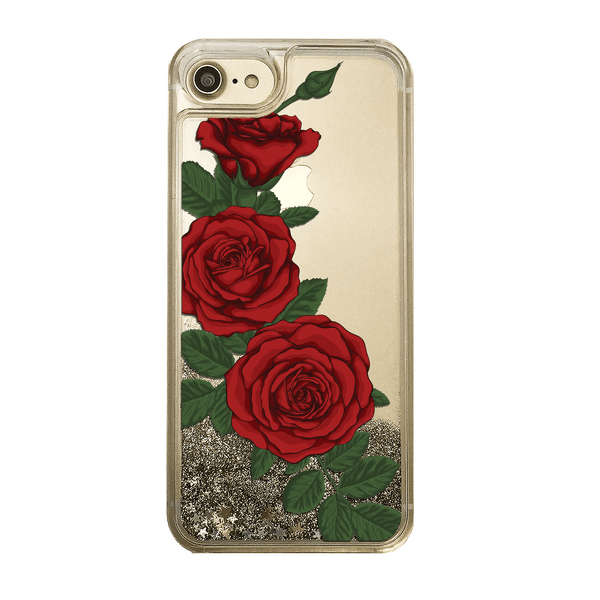 Red Roses Gold Glitter Phone Case