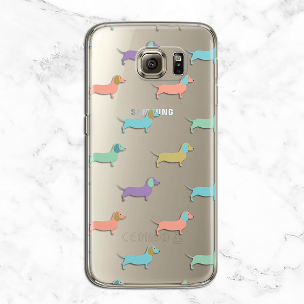 Pastel Dachshund Dogs - Clear TPU Case Cover