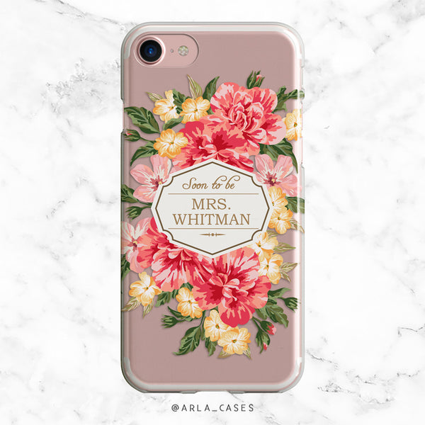 Custom Vintage Floral Bride iPhone Case