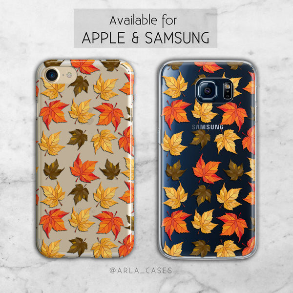 Autumn Leaves Clear Phone Case