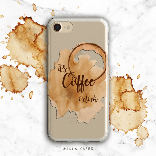 Coffee Time Clear iPhone and Galaxy Phone Case
