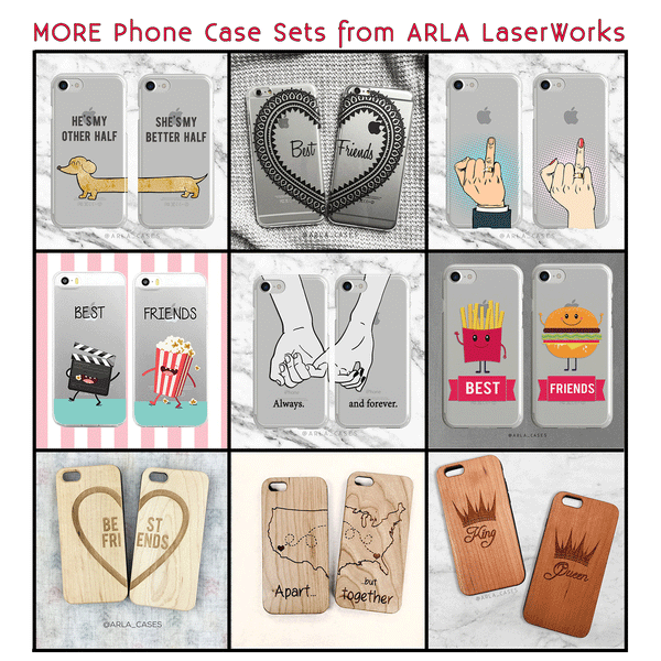 White Lace Heart Phone Case Set