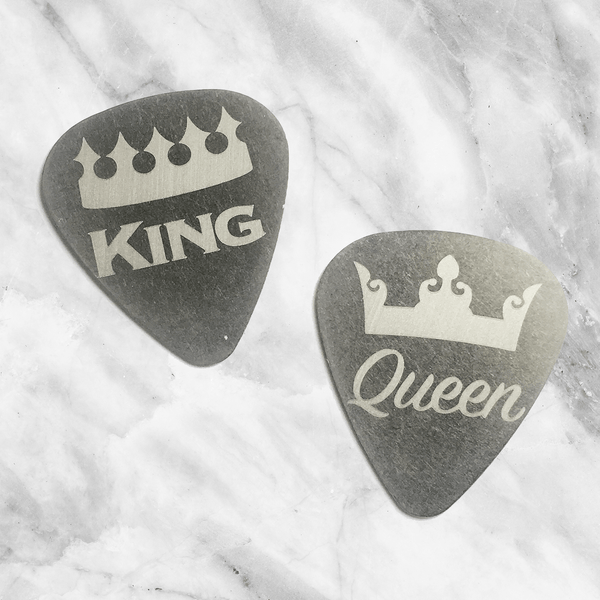 King and King - Couples Steel Guitar Pick - Set of Two