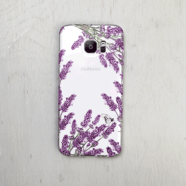 Lavender Flowers Clear iPhone and Galaxy Phone Case