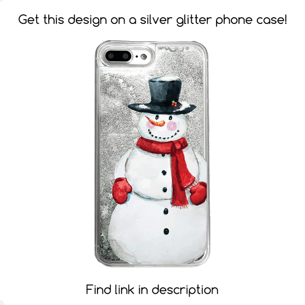 Christmas Snowman Gold Liquid Glitter Phone Case