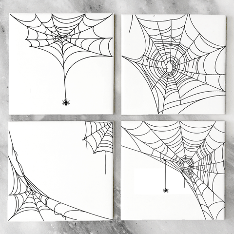 Spiderweb Halloween Coaster Set