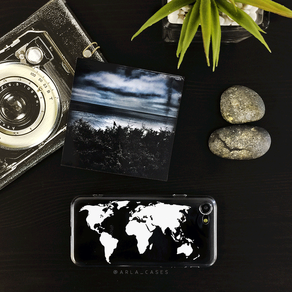 World Map Phone Case - Travel Themed Phone Case - Clear TPU